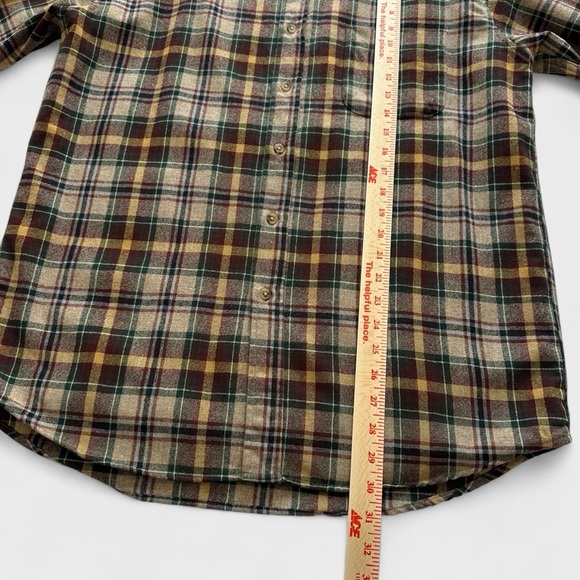 Pendleton Lodge Shirt Mens Large Brown Tartan Flannel 100% Wool Long Sleeves - Picture 4 of 13